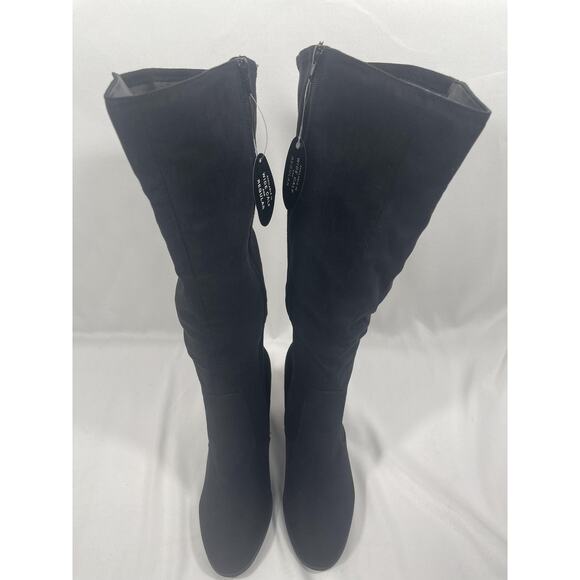 Style & Co Boots Women's Size 9.5 Wide Calf Black Block Heel Knee High Dress - Picture 4 of 8